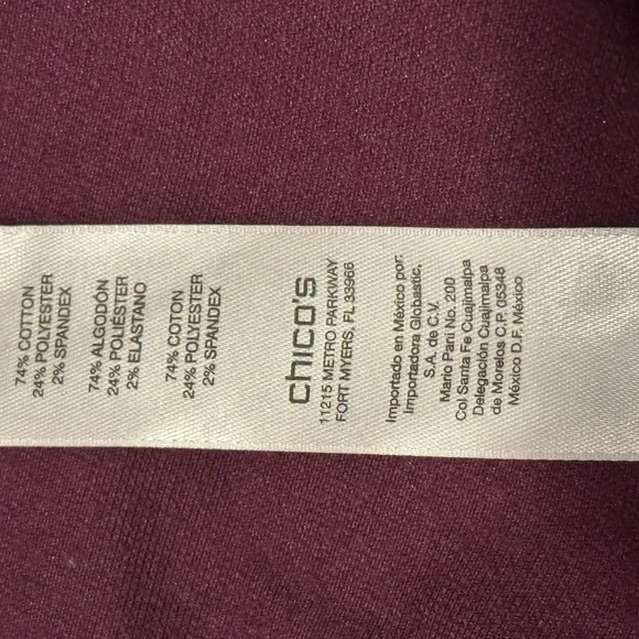 Chico's Rich Burgundy Utility Jacket with Gold Accents - Picture 10 of 10